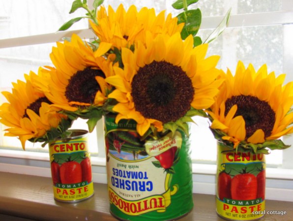 sunflowers on the kitchen sill