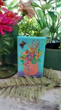 Floral still life with butterfly